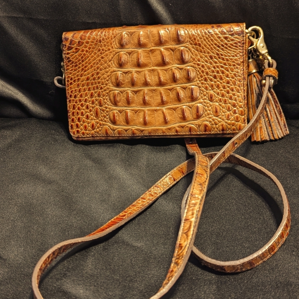 Brahmin Crocodile Skin Cross Body Clutch